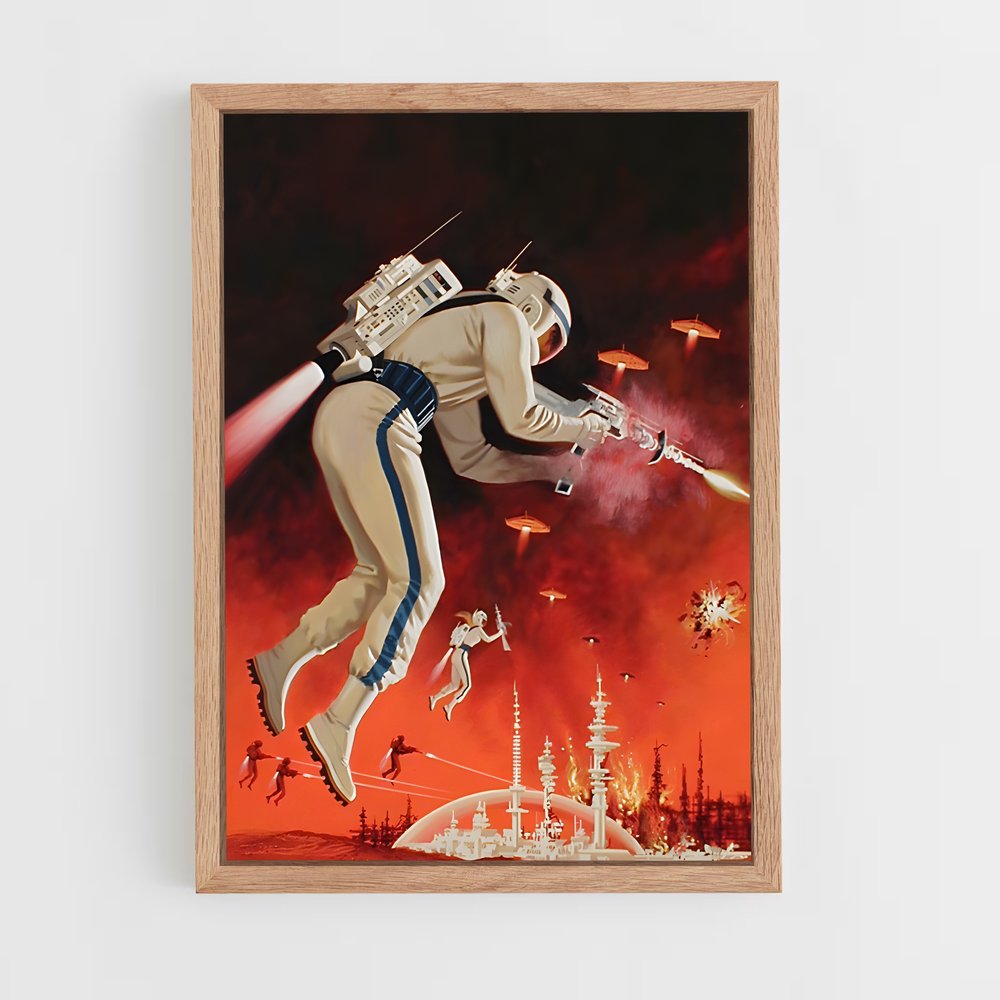Poster L'Explorateur Stellaire – affiche Espace rétro (vue 4)